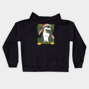 Christmas Dabbing Penguin Kids Hoodie